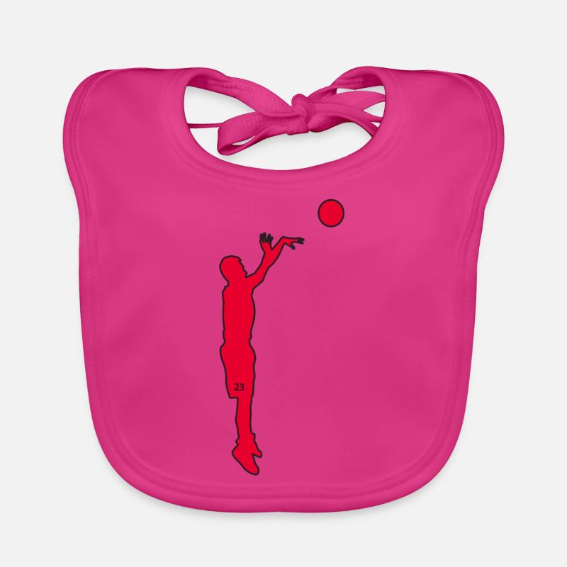 Basket-ball - Bavoir bio Bébé - fuchsia