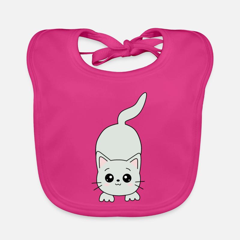 kawaii cat Organic Baby Bibs