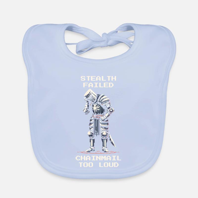 Stealth failed | Chainmail too loud - Knight Organic Baby Bibs
