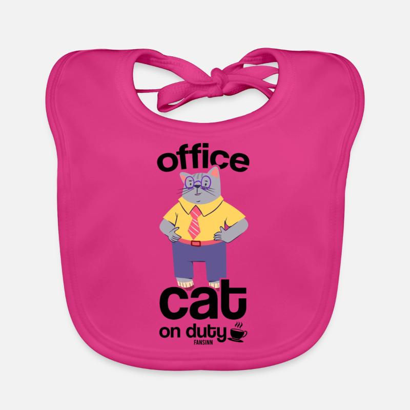 Cat Work Office Coffee Dad Organic Baby Bibs
