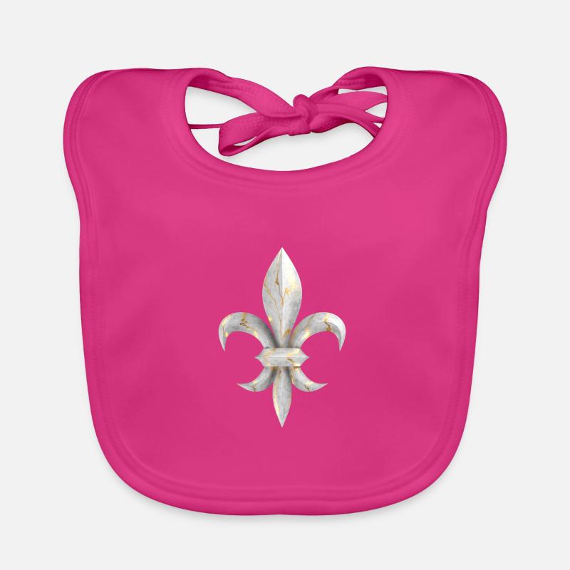 Fleur de Lys / Fleur de Lis marbre aux veines d’or Bavoir bio Bébé