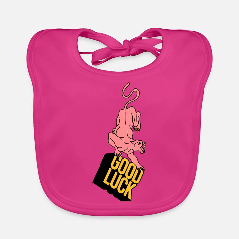 BONNE CHANCE | Rétro | Vintage | conception - Bavoir bio Bébé - fuchsia