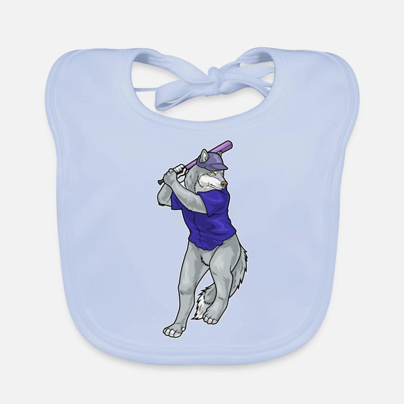 Wolf Baseball Baseballschläger Baby Bio-Lätzchen