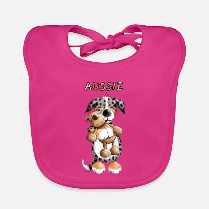 Aussie with teddy Organic Baby Bibs