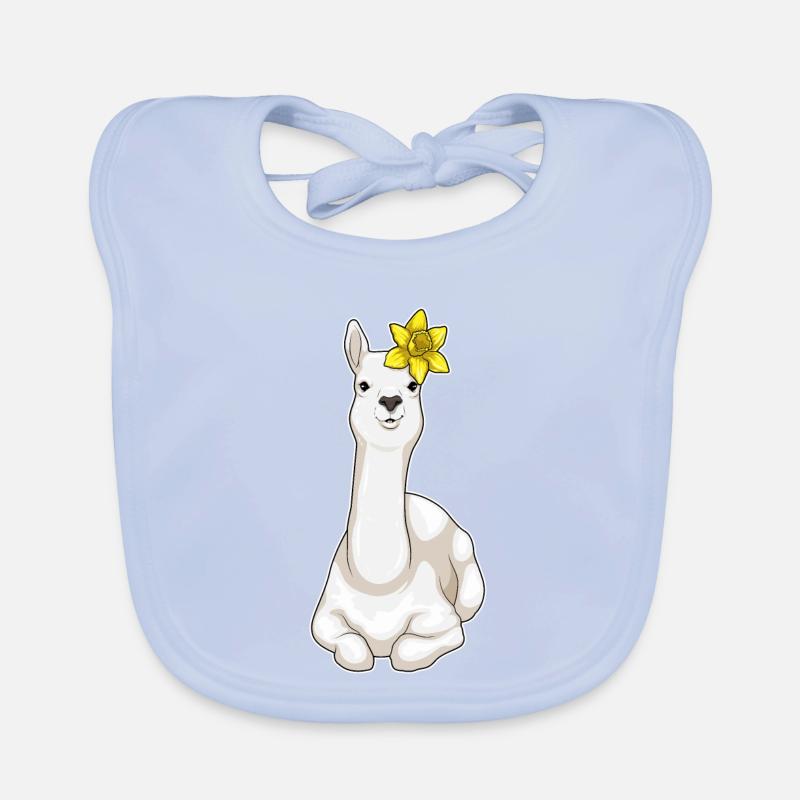 Lama Fleurs de Jonquille Bavoir bio Bébé