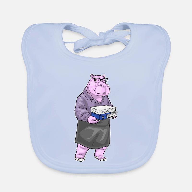 Bureau du Secrétaire Hippopotamus Paper Stack Bavoir bio Bébé