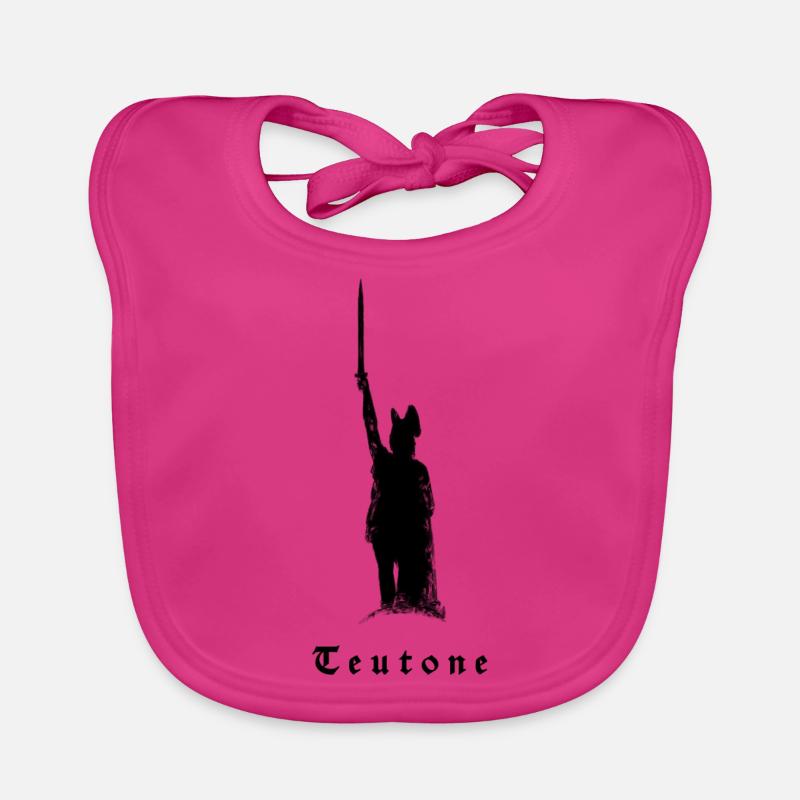 Teutonen Design mit Hermannsdenkmal - Baby Bio-Lätzchen - Fuchsia