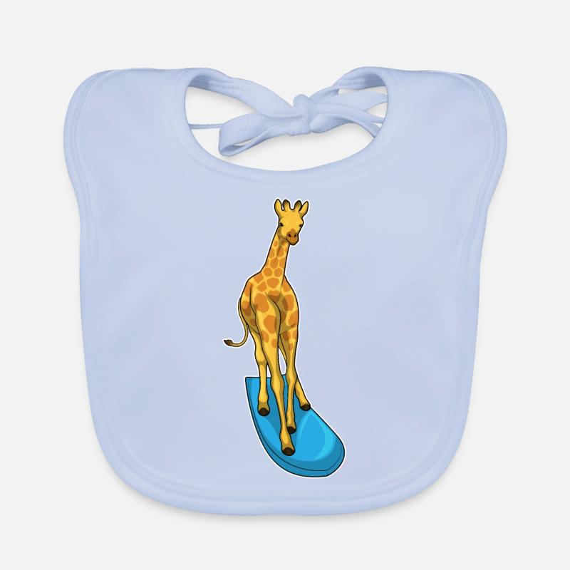 Planche de surf Giraffe Surfer Bavoir bio Bébé