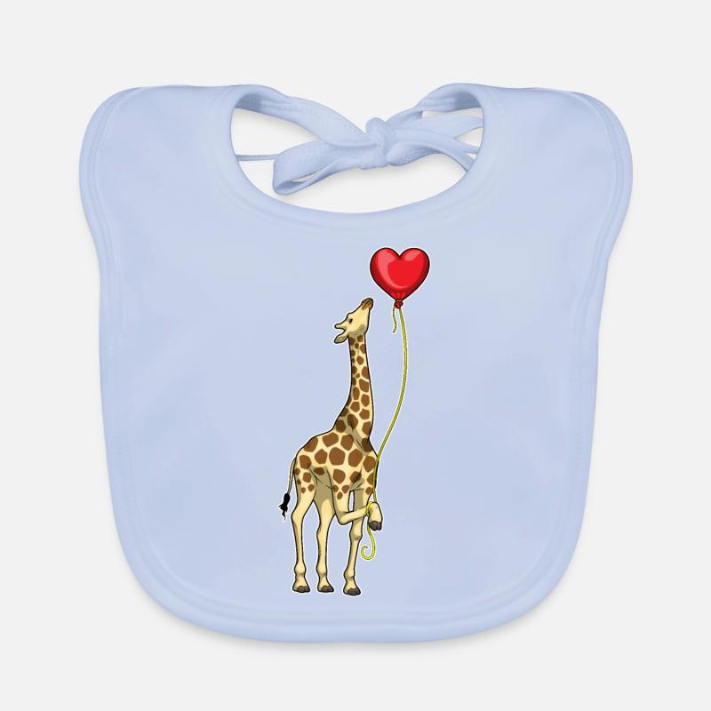 Giraffe Herz Luftballon Baby Bio-Lätzchen