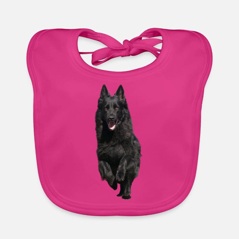 black shepherd front Organic Baby Bibs