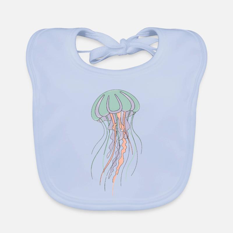 Illustration de méduse pastel Bavoir bio Bébé