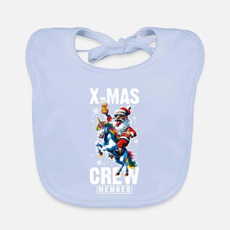 Weihnachts Crew Weihnachtsmann Einhorn Baby Bio-Lätzchen