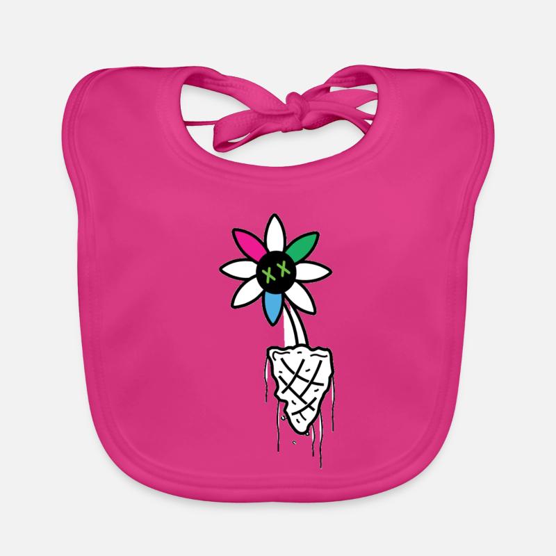 Illustration de crâne de fleur vive Bavoir bio Bébé
