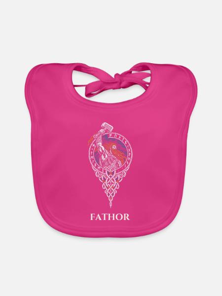 Der Donnergott im Sturm – FATHOR - Baby Bio-Lätzchen - Fuchsia