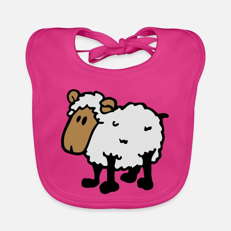 cooles comic schaf funny sheep - Baby Bio-Lätzchen - Fuchsia