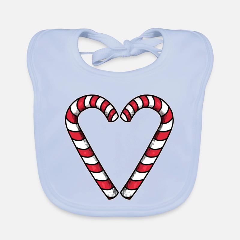 Candy Cane Coeur Bavoir bio Bébé