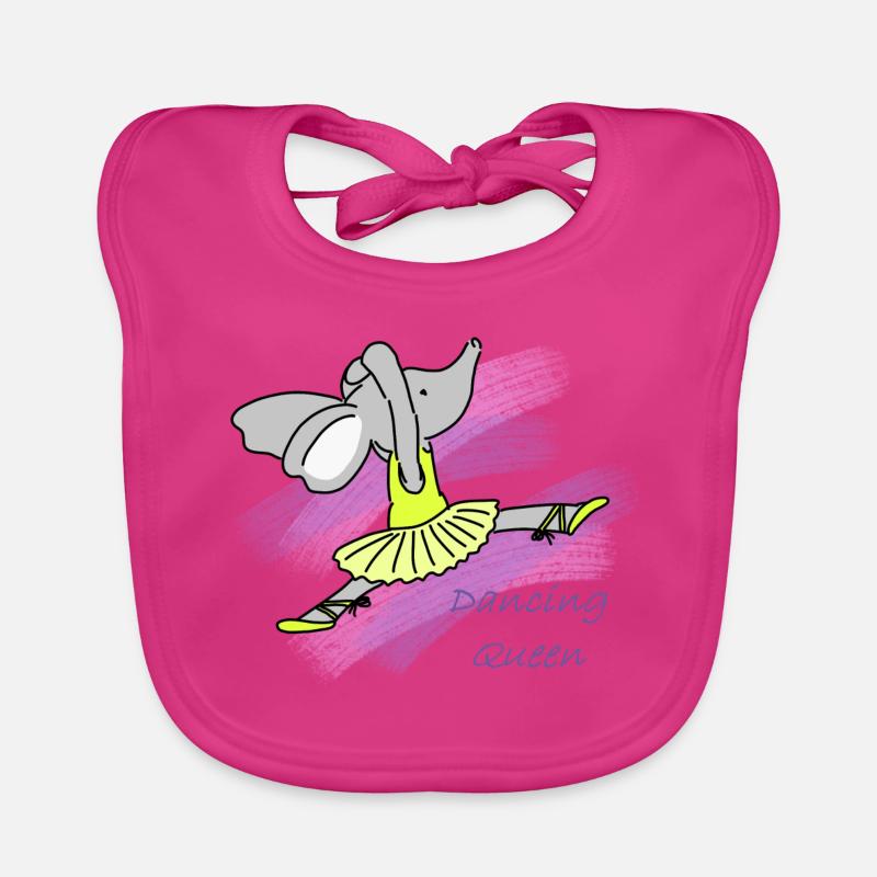 Dancing Queen elephant gift Organic Baby Bibs