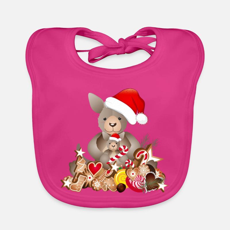 kangourou doux pour Noël avec chapeau de Noël Bavoir bio Bébé
