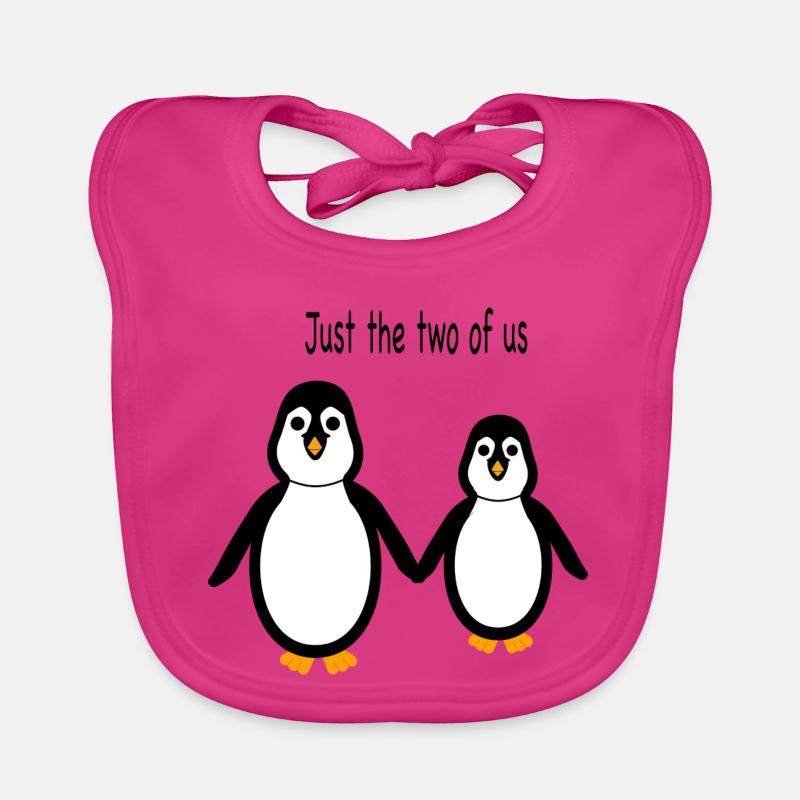 Pingouin - Deux d’entre nous - Bavoir bio Bébé - fuchsia