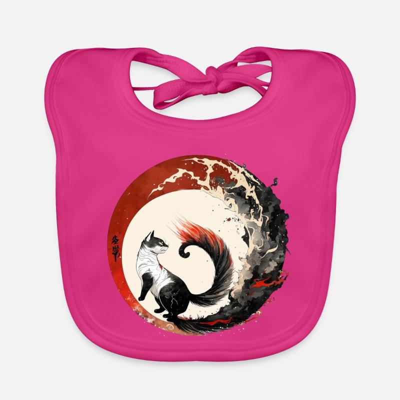 Chat style japonais Bavoir bio Bébé