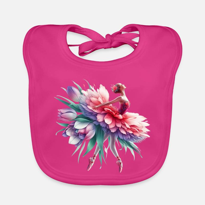 Danseuse de ballet avec tutu - Bavoir bio Bébé - fuchsia