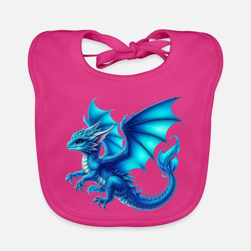 Drache - Baby Bio-Lätzchen - Fuchsia