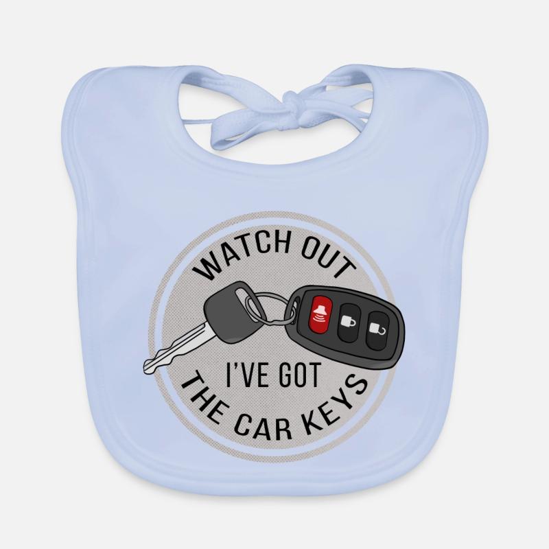 Watch Out I've Got The Car Keys Organic Baby Bibs