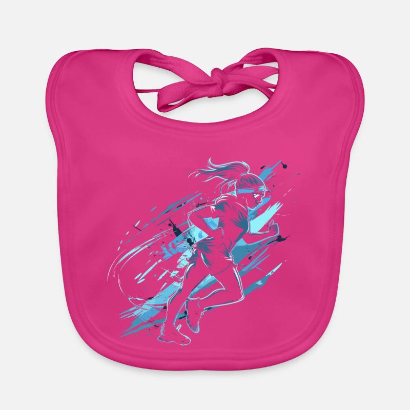 Runner Graphic Organic Baby Bibs