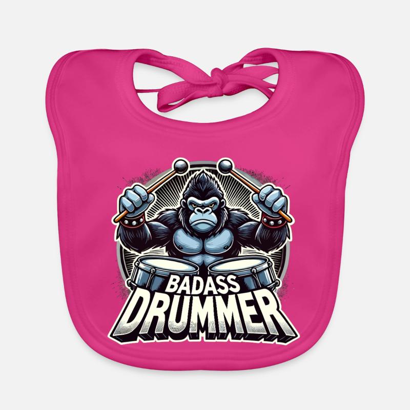 Badass Drummer Gorilla Cool Gift Bavoir bio Bébé