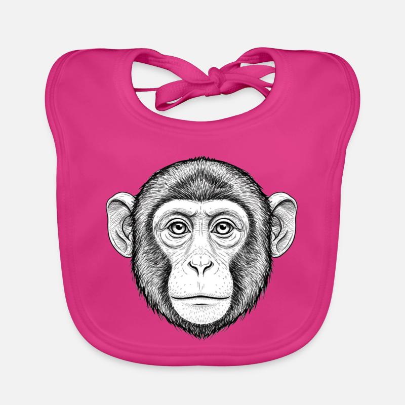 Portrait de singe expressif Bavoir bio Bébé