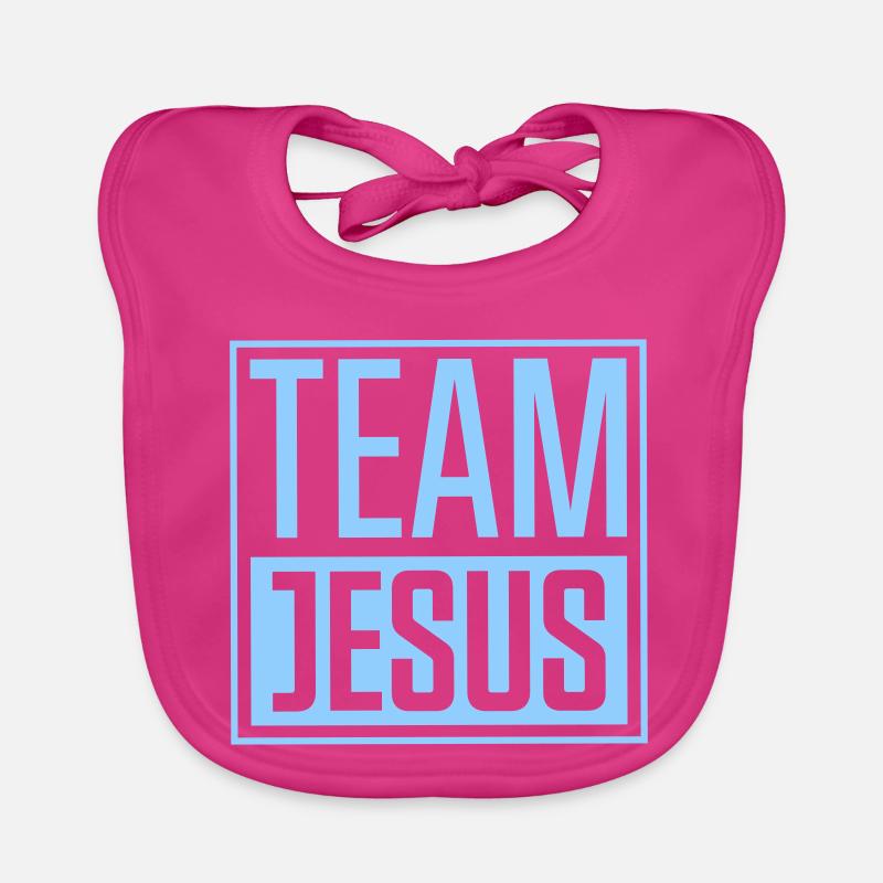Team Jesus - Organic Baby Bibs - fuchsia