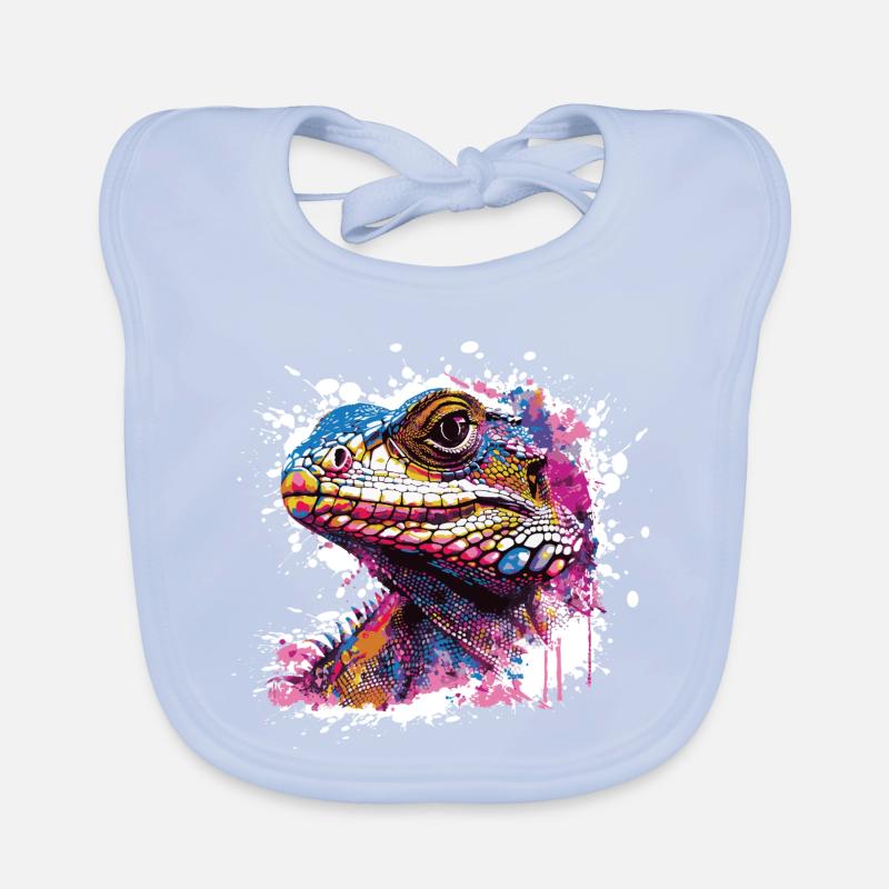 Echse Graffiti  Baby Bio-Lätzchen