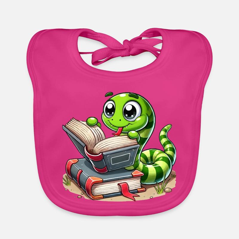 Lese Schlange mit Büchern Baby Bio-Lätzchen
