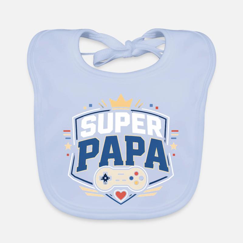 Super Papa Gaming Schild Baby Bio-Lätzchen
