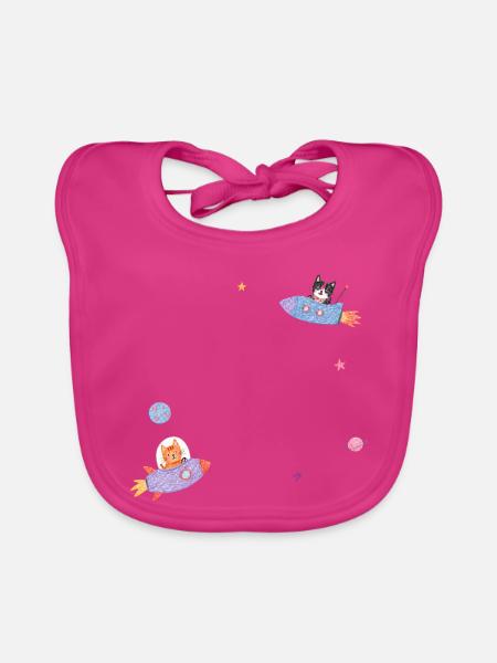Katzen im Zimmer - Baby Bio-Lätzchen - Fuchsia