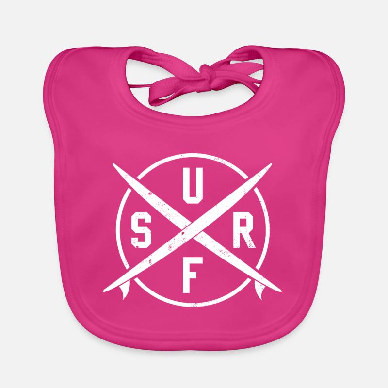 surf - Bavoir bio Bébé - fuchsia