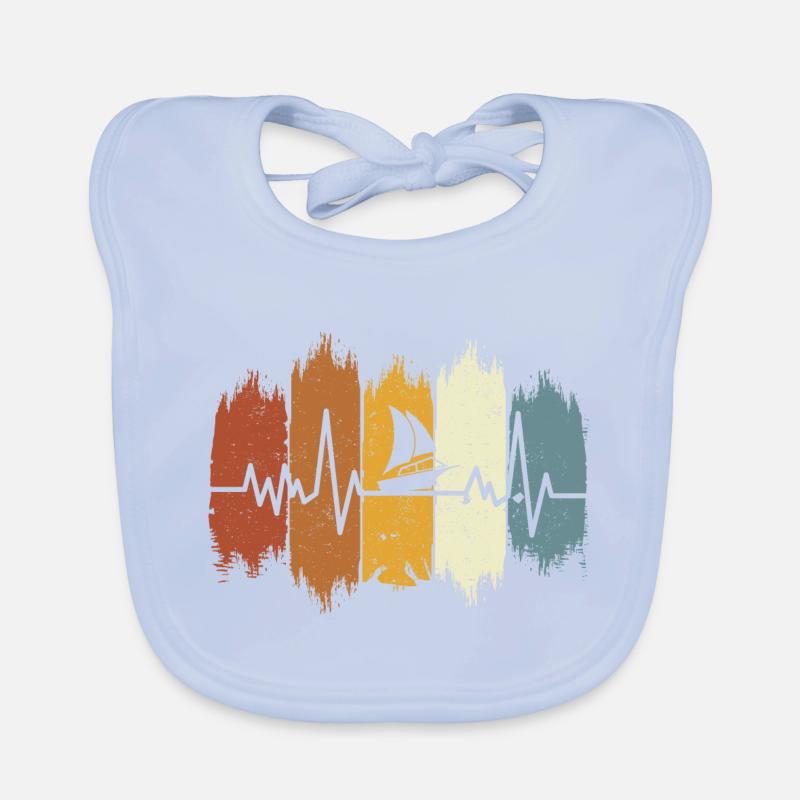 Retro Motorboot Heartbeat Motorboot Baby Bio-Lätzchen