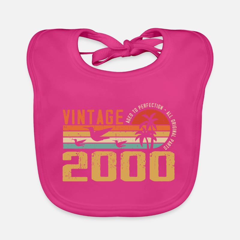 Vintage 2000 Anniversary Gift - Vintage 2000 Organic Baby Bibs