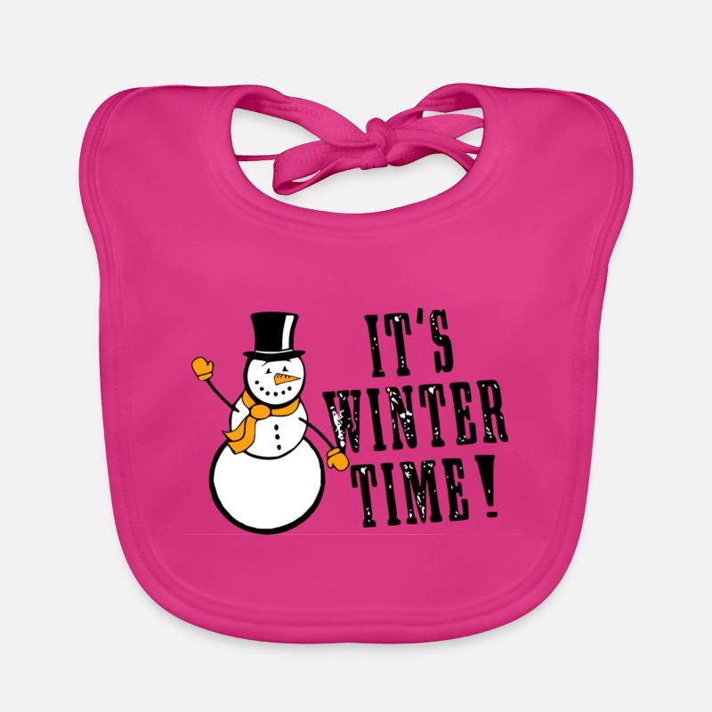 C’est le temps de l’hiver Bavoir bio Bébé