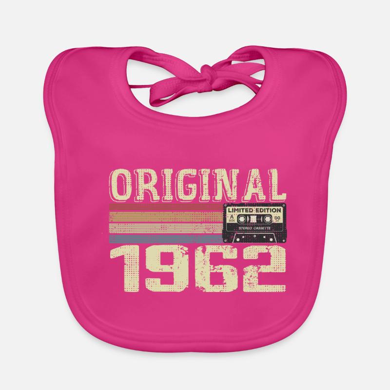 1962 Birthday Parties - 1962 Retro Gift Organic Baby Bibs