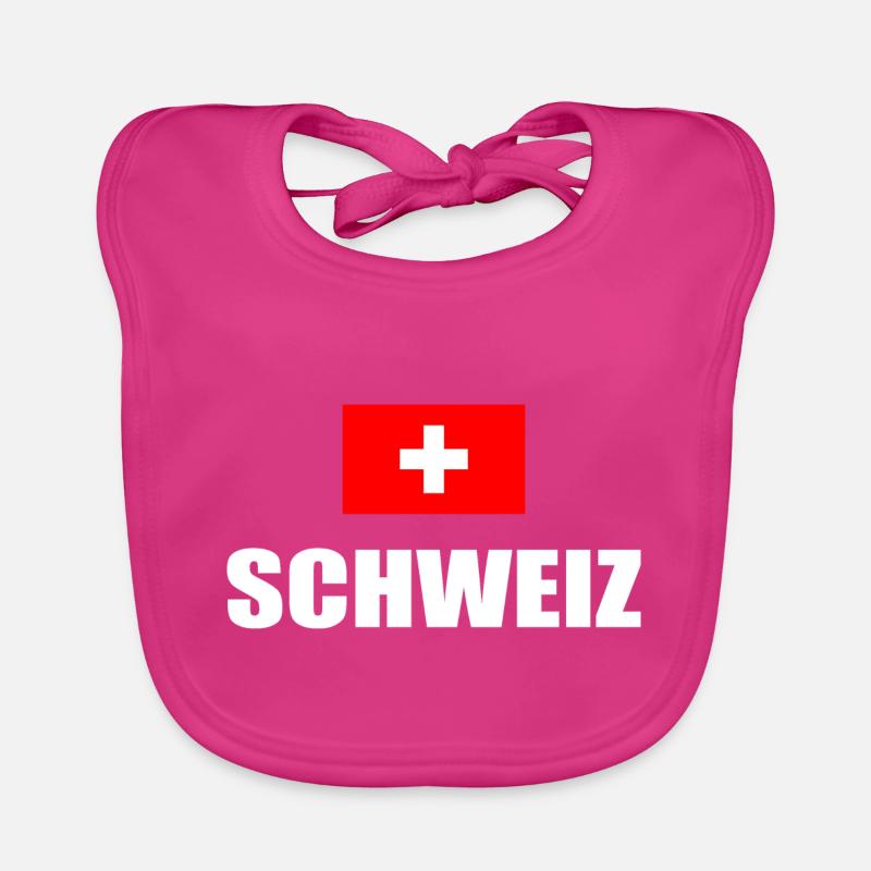 Schweiz Flagge Schweizerdeutsch Urlaub Geschenk Baby Bio-Lätzchen