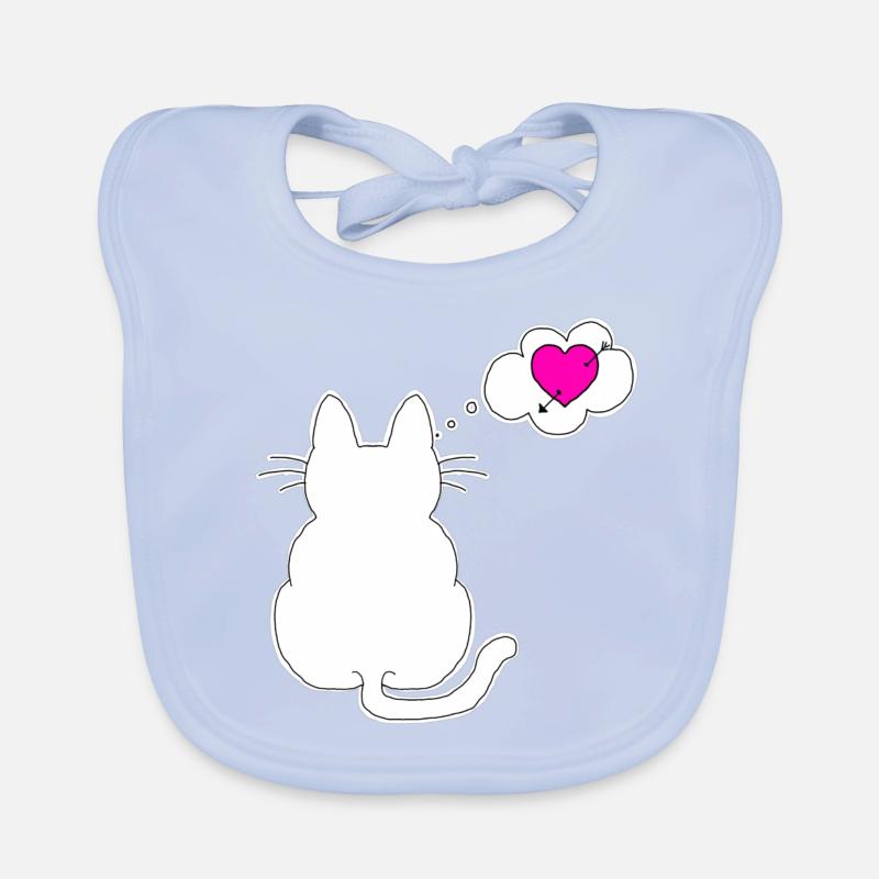 J’aime mon chat et mon chat m’aime Bavoir bio Bébé