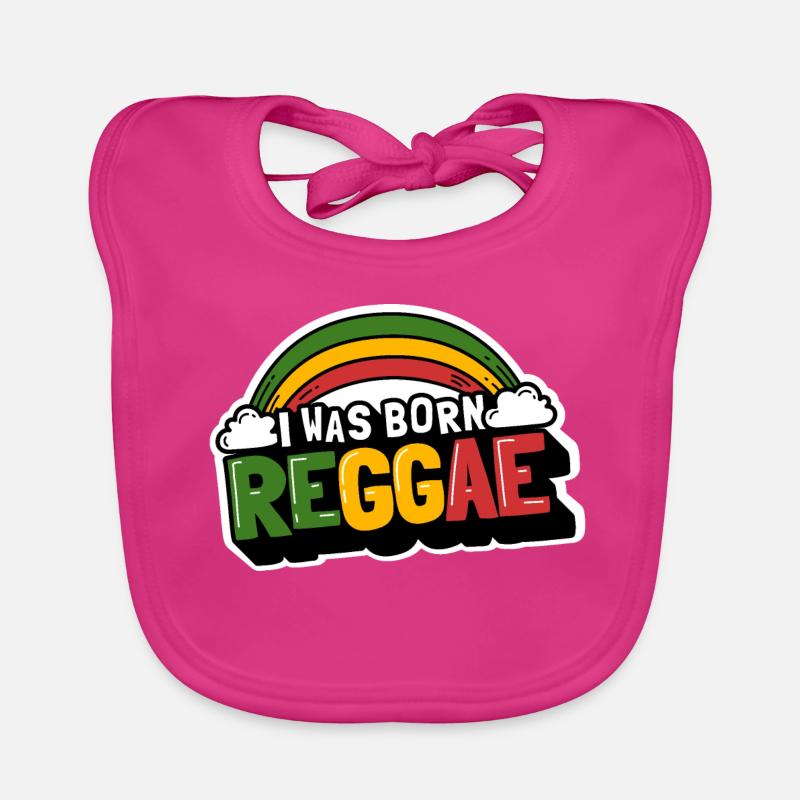 Cute reggae rainbow, I Was Born Reggae Organic Baby Bibs