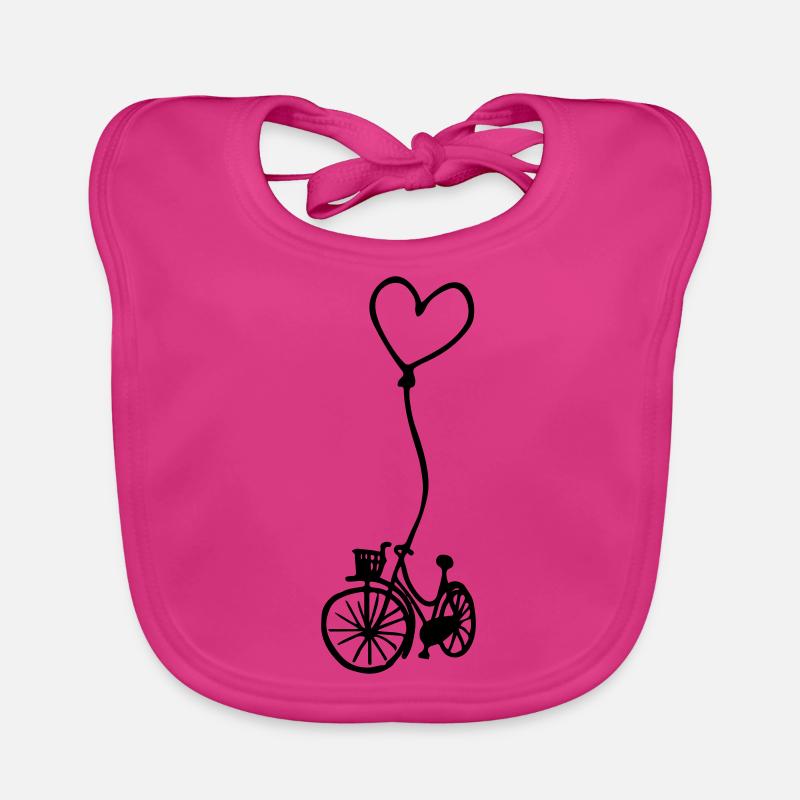 Fahrrad mit Herz am Seil Baby Bio-Lätzchen