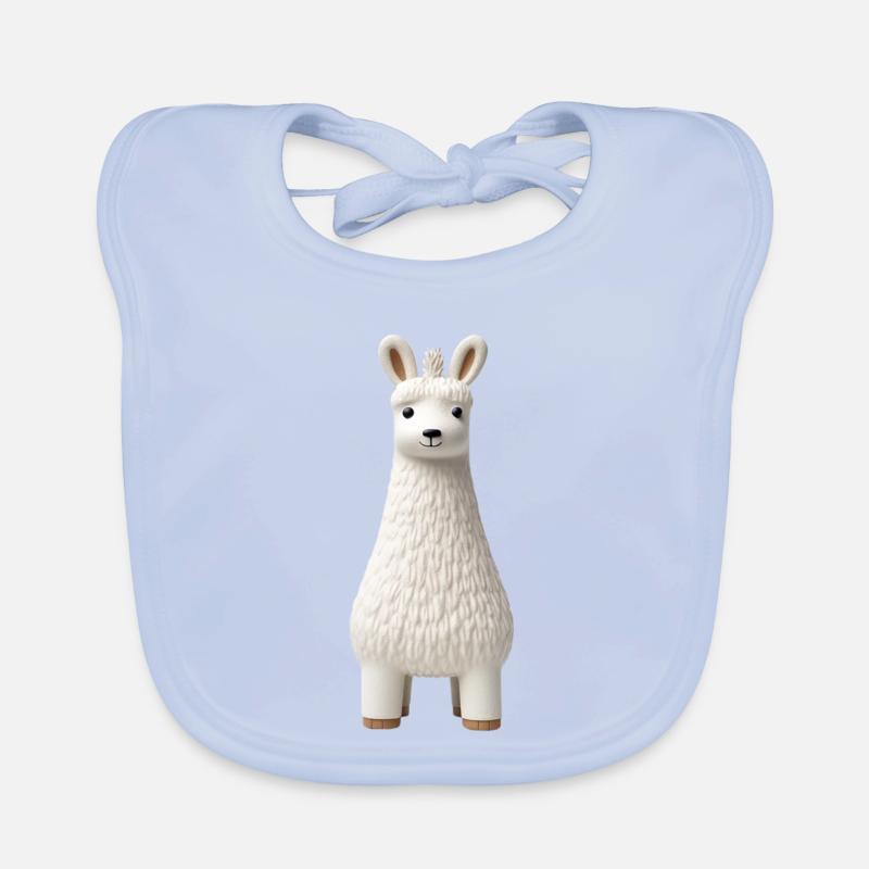 Weiße Lamafigur Baby Bio-Lätzchen