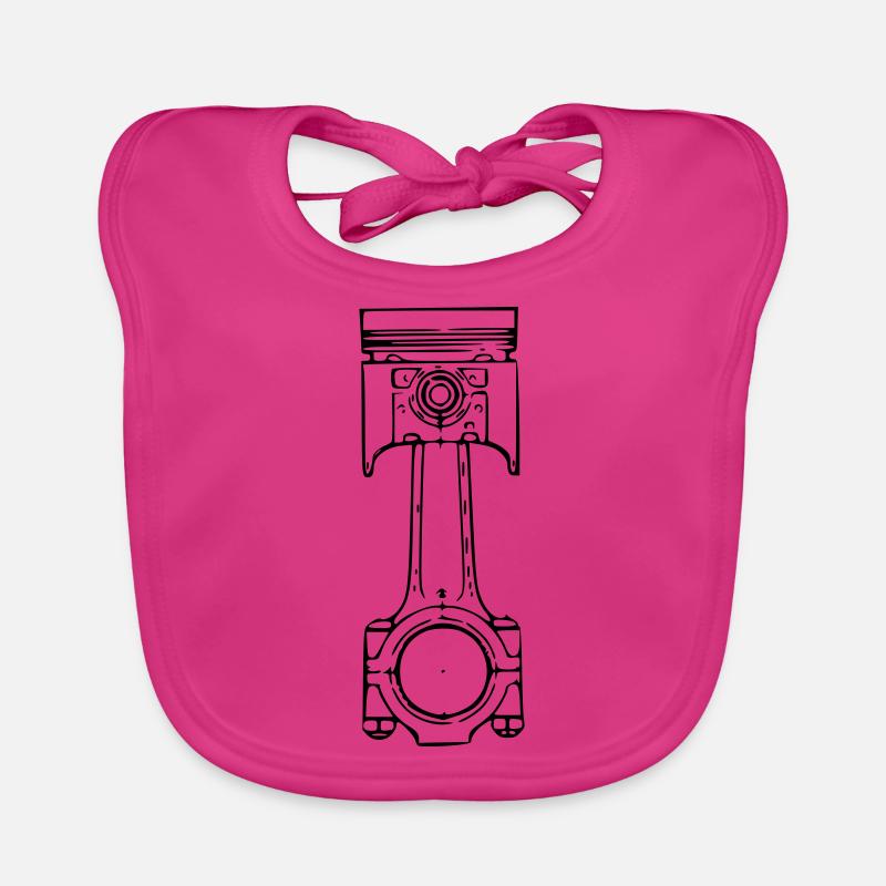 Pistons - Bavoir bio Bébé - fuchsia