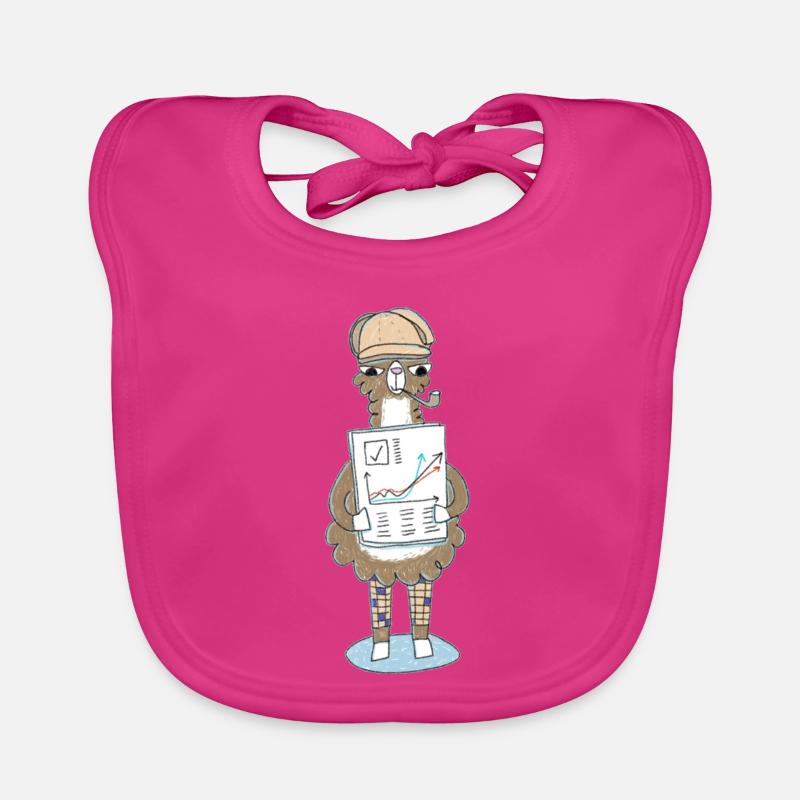 Lama détective avec un graphique de flèches Bavoir bio Bébé