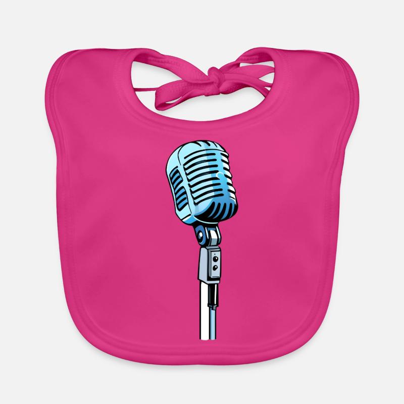 Chant microphone de style bande dessinée vintage Bavoir bio Bébé