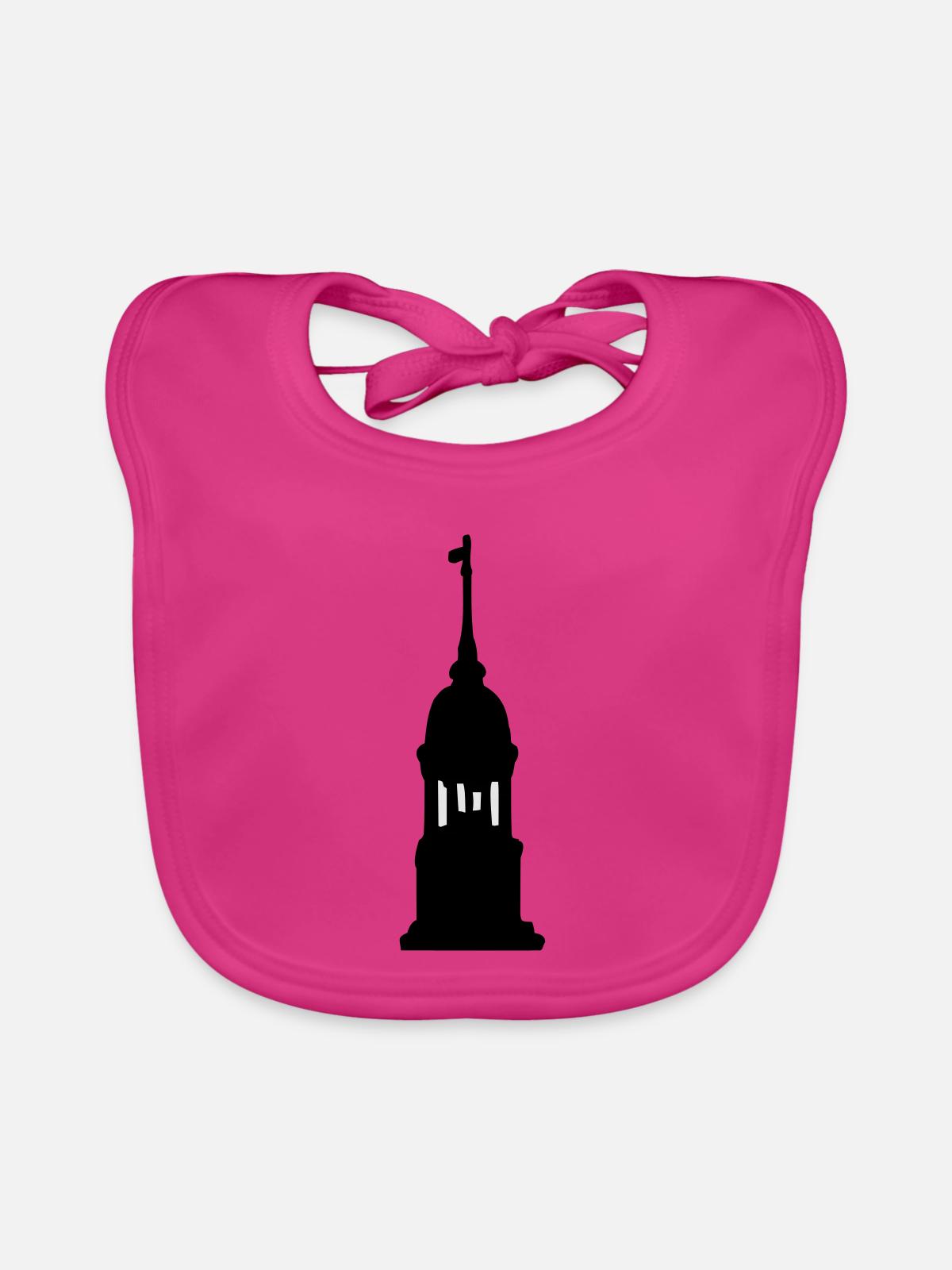 Hamburger Michel Hamburg - Baby Bio-Lätzchen - Fuchsia - Vorne