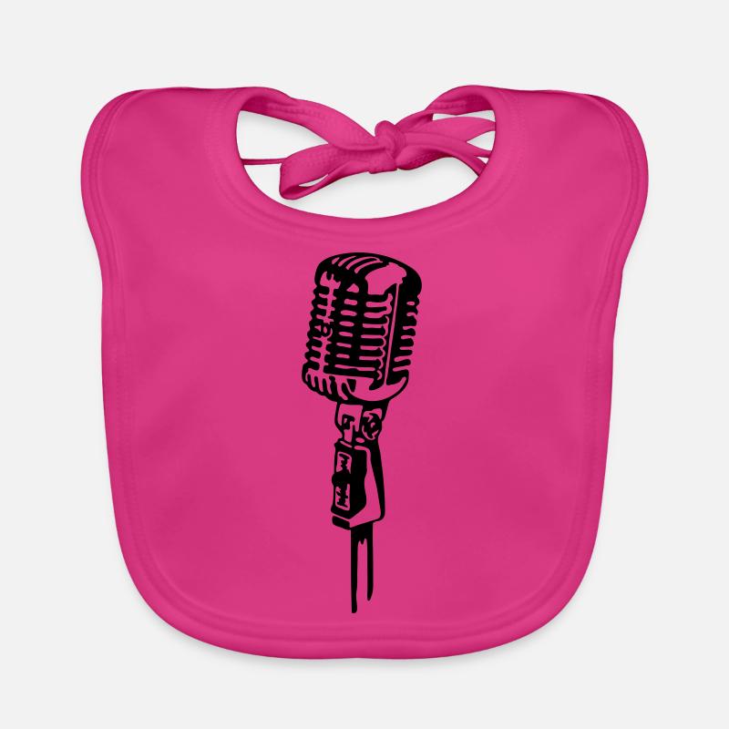 Retro Mikrofon Baby Bio-Lätzchen